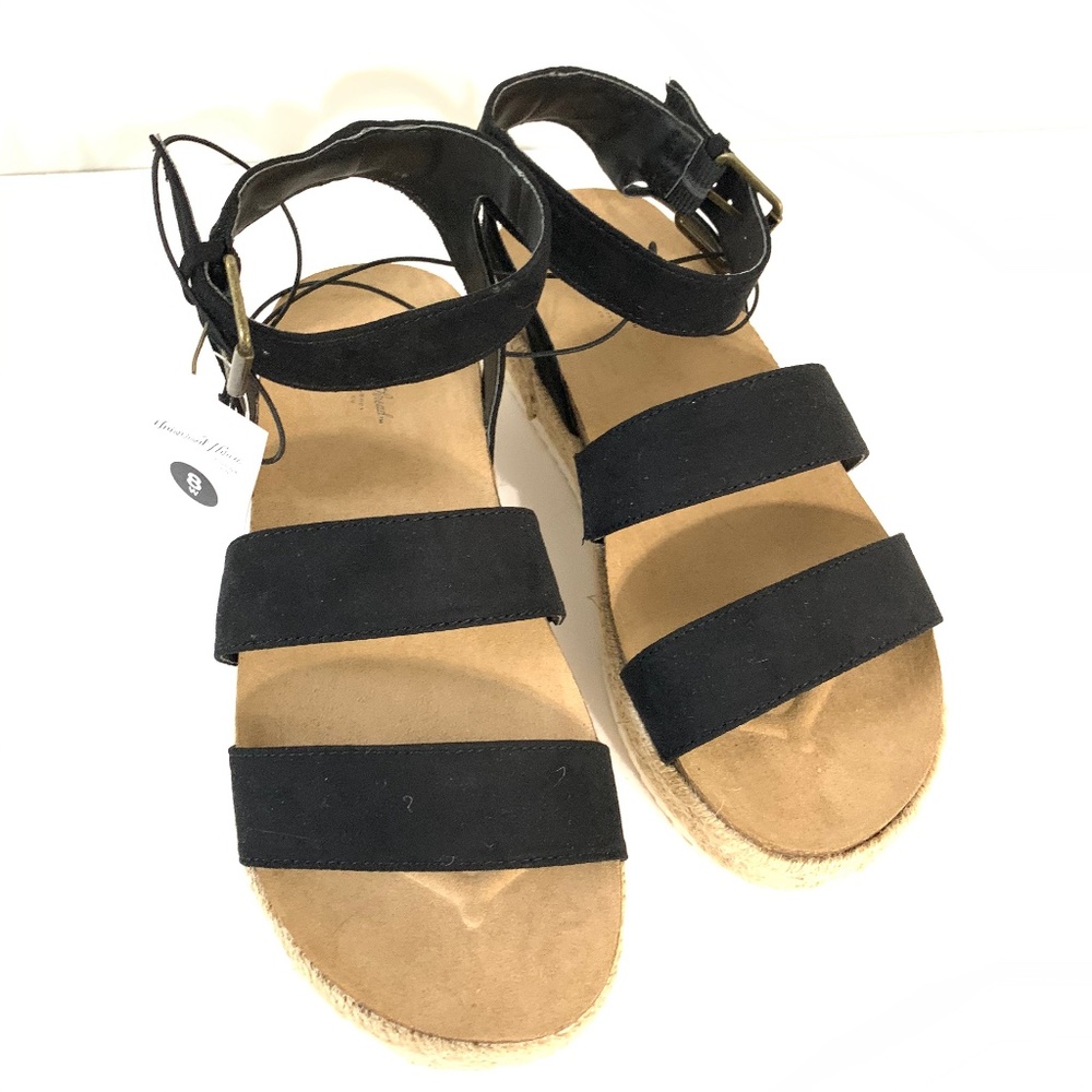 Black Chunky Sandals 8 Wide by Universal Threads